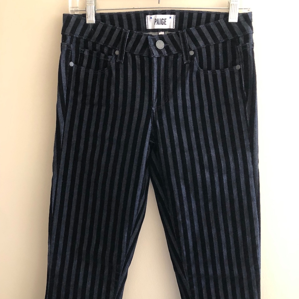Black on Black Velvet Striped Page Jeans Size 27